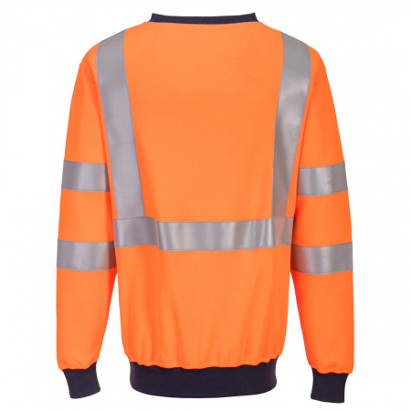 Bluza clasica flausata reflectorizanta ignifuga Portwest RIS FR703, 45% modacrilic, 25% poliester, 23% bumbac, 6% aramid, 1% fibra carbon, 300g [2]