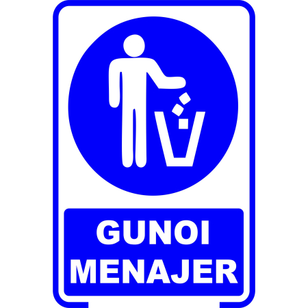 Indicatoare rutiere | de orientare - Indicator autocolant gunoi menajer, PVC