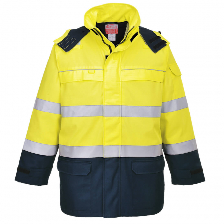 Imbracaminte de lucru - Jacheta reflectorizanta ignifuga Portwest BIZFLAME ARC MULTI-NORM FR79, antistatica, 80% bumbac, 19% poliester, 1% fibra de carbon, 380g