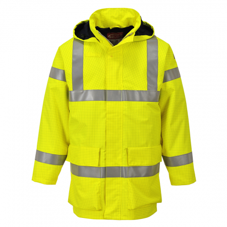 Imbracaminte de lucru - Scurta de iarna vatuita reflectorizanta Portwest BIZFLAME RAIN MULTI LITE S774, ignifuga, antistatica,  98% poliester, 2% fibra de carbon, 250g