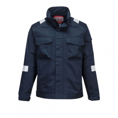 Imbracaminte de lucru - Jacheta ignifuga Portwest BIZFLAME ULTRA FR68, 80% bumbac, 19% poliester, 1% fibra de carbon, 340g