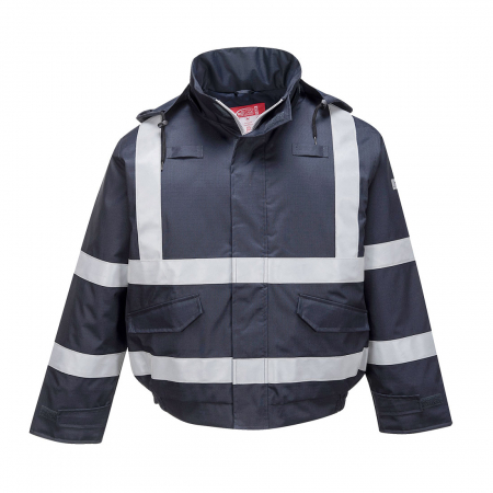 Imbracaminte de lucru - Jacheta reflectorizanta ignifuga Portwest BOMBER BIFLAME S783, protectie multipla, antistatica,  98% poliester, 2% fibra de carbon, 250g