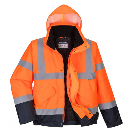 Imbracaminte de lucru - Jacheta reflectorizanta Portwest BOMBER HIVIS TWO-TONE S266, 100% poliester, 190 gr/mp