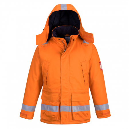 Imbracaminte de lucru - Scurta de iarna vatuita ignifuga Portwest FR59, antistatica, 99% bumbac, 1% fibra de carbon, 350g