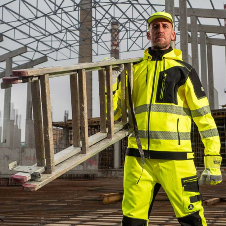 Jacheta de lucru reflectorizanta Stenso REVOLT HV 4STRETCH, cu gluga detasabila, 100% poliester, 280 gr/mp [1]