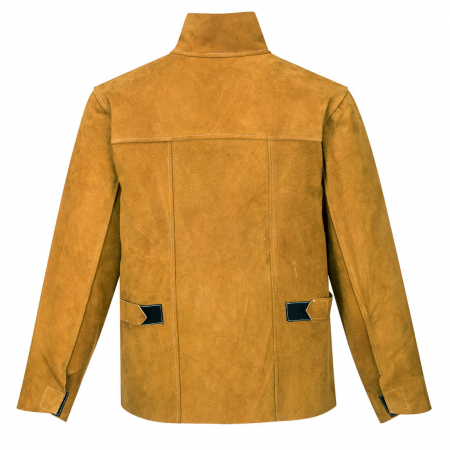 Jacheta ignifuga de protectie sudura Portwest TAN SW34, piele spalt bovina, grosime 1,3 mm [2]