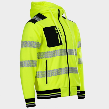 Jacheta fleece reflectorizanta cu gluga Stenso PRISMA HV 2.0, 75% poliester, 25% bumbac, 280  gr/mp [2]