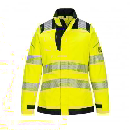 Imbracaminte de lucru - Jacheta ignifuga reflectorizanta dama Portwest FR715, 60% modacrilic, 39% bumbac, 1% fibre carbon, 280 gr/mp