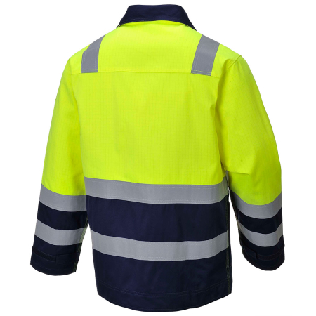 Jacheta ignifugata reflectorizanta Portwest MV25 MODAFLAME, 60% modacrilic, 39% bumbac, 1% fibra carbon, 280 gr/mp [1]