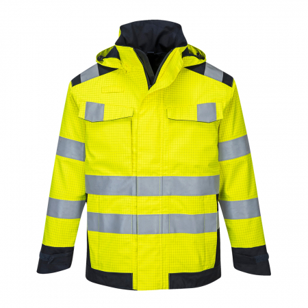 Jacheta reflectorizanta Portwest MODFLAME RAIN MULTI-NORM ARC  MV70, protectie multipla, 98% poliester, 2% fibra de carbon, 350g [0]