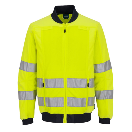 Jachete | Bluze reflectorizante - Jacheta reflectorizanta Portwest Hi-Vis MESH PANEL, 65% poliester, 33% bumbac, 2% elastan, 190 gr/mp
