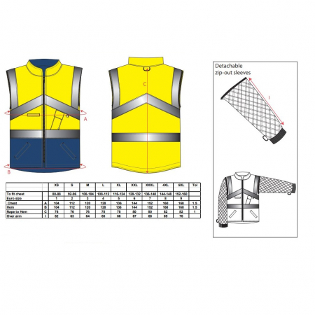 Jacheta reflectorizanta Portwest HIVIS TWO TONE S769, reversibila, 100% poliester, 190 gr/mp [1]