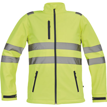 Imbracaminte de lucru - Jacheta softshell cu benzi reflectorizante Cerva MURCIA HV, 94% poliester, 6% elastan, 300 gr/mp
