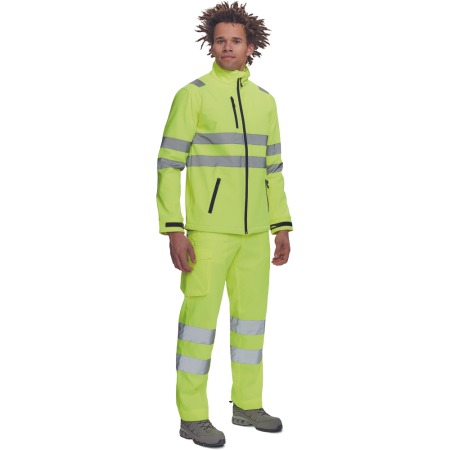 Jacheta softshell cu benzi reflectorizante Cerva MURCIA HV, 94% poliester, 6% elastan, 300 gr/mp [1]