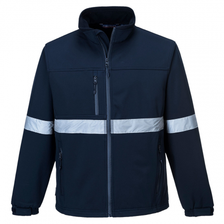 Jachete softshell reflectorizante - Jacheta softshell cu benzi reflectorizante Portwest IONA TK54, 94% poliester, 6% elastan, 310g