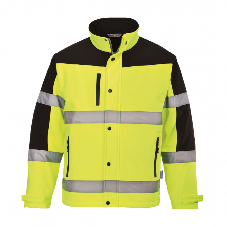 Imbracaminte de lucru - Jacheta softshell reflectorizanta Portwest S429, 92% poliester, 8% elastan, 310 gr/mp