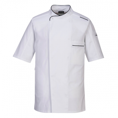 Imbracaminte pentru HORECA - Jacheta cu maneca scurta bucatar Portwest SURREY CHEFS C735, 100% bumbac, 190g