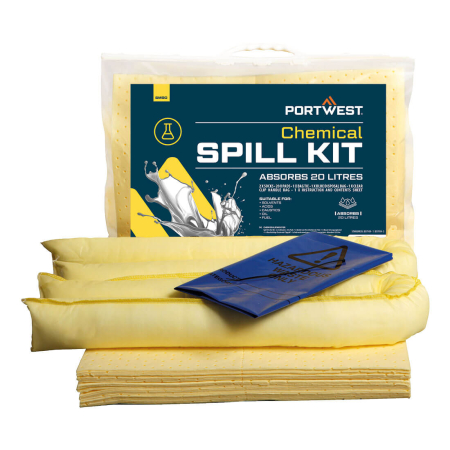 Diverse echipamente pentru aplicatii speciale - Set 6 x Kit absorbtie substante chimice Portwest SM90, 20L, pentru controlul deversarilor chimice