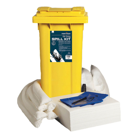 Diverse echipamente pentru aplicatii speciale - Kit absorbtie uleiuri Portwest SM63, 120L, hidrofobe, pentru controlul deversarilor de uleiuri