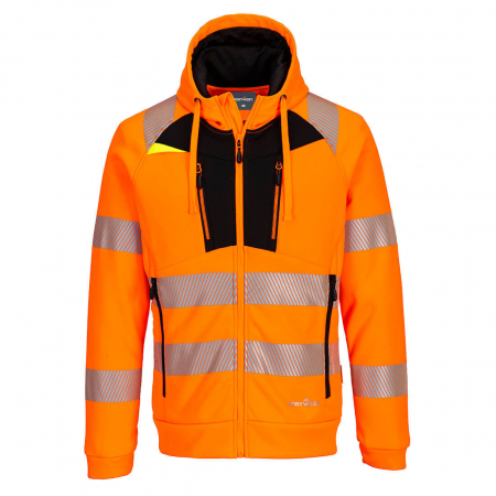 Imbracaminte de lucru - Hanorac cu gluga si fermoar Portwest DX484 PW3 Hi-Vis, 100% poliester, 330 gr/mp