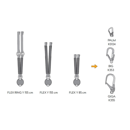 Lonja in Y cu absorbitor de soc Singing Rock REACTOR 140 FLEX W4480X155, 430g, 155cm, max. 140kg [2]