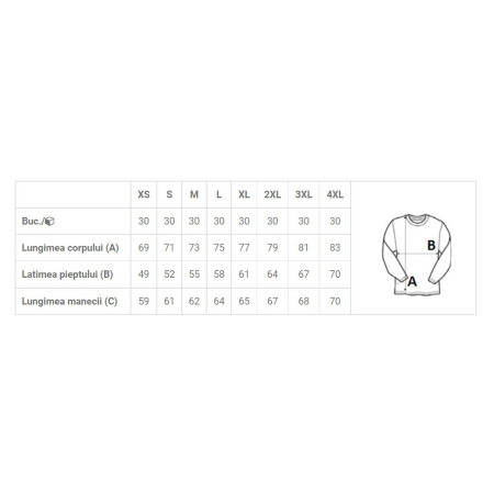 LS Bluza clasica de iarna Kariban K474, 80% bumbac, 20% poliester, unisex [1]