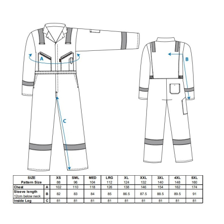 LS Combinezon de lucru cu benzi reflectorizante Portwest IONA C814, 100% bumbac, 190g [1]