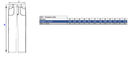 LS Pantalon de lucru in talie Renania SAMOA, tercot 65/35, 235gr/mp [1]