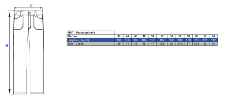 LS Pantaloni de lucru in talie Renania TONGA, tercot 65/35, 235gr/mp [7]