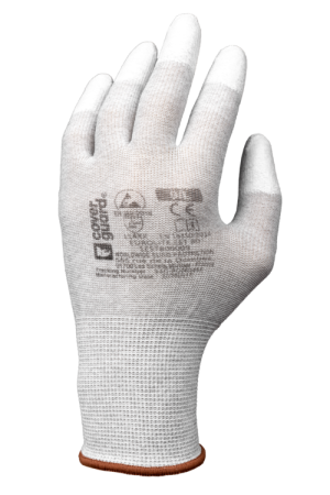Manusi de protectie impregnate cu POLIURETAN - Manusi de protectie antistatice Coverguard EUROLITE EST80 1EST800, ESD, cu varfurile degetelor imersate in PU, cu fibre de carbon