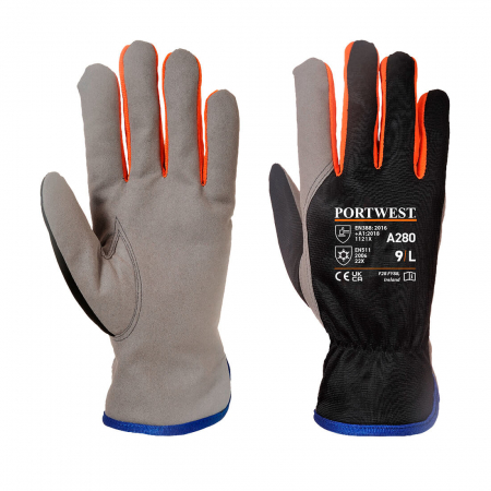 Manusi calduroase din textil impregnat - Manusi de protectie captusite Portwest A280 WINTERSHIELD, poliester
