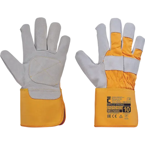 Manusi de protectie din piele de bovina - Manusi de protectie Cerva GRYLLE STRONG, piele spalt bovina
