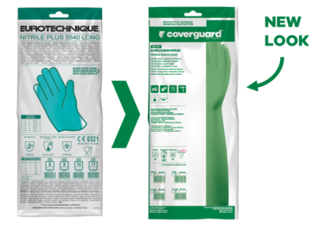 Manusi de protectie chimica Coverguard EUROCHEM N5540 MO5540, nitril, 45cm [2]