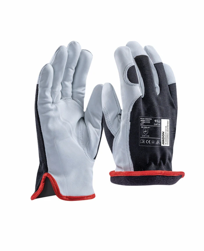 Manusi imblanite din piele - Manusi de protectie de iarna Ardon PONY WINTER, piele de capra