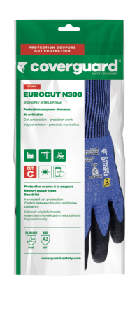 Manusi de protectie la taiere Coverguard EUROCUT N300 1CUNC00, CUT C, HDPE, impregnate cu nitril [3]