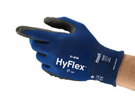 Manusi de protectie impregnate cu NITRIL - Manusi de protectie mecanica Ansell HYFLEX CATEG.II, impregnate in spuma de nitril