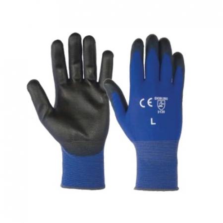 Manusi de protectie impregnate cu POLIURETAN - Manusi de protectie Renania BLUE LITE, impregnate in poliuretan, compatibila cu ecran tactil