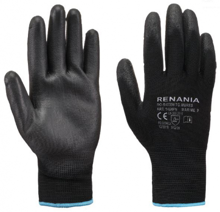 Manusi de protectie impregnate cu POLIURETAN - Manusi de protectie Renania SENSOR P BLACK, impregnate in poliuretan, 1464N