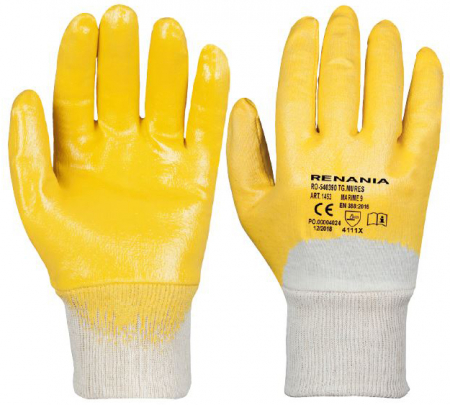 Manusi de protectie impregnate cu NITRIL - Manusi de protectie Renania YELLOW, nitril