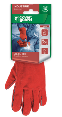 Manusi de protectie din piele de bovina - Manusi de protectie sudura Coverguard EUROWELD 2631 MOP2631, piele spalt bovina