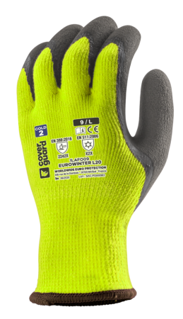 Manusi de protectie impregnate cu LATEX - Manusi de protectie termica Coverguard EUROWINTER L20 1LAFO, Hi-Viz, impregnate cu latex