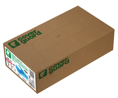 Manusi din nitril nepudrate Coverguard EURO-ONE BLUE NITRILE 35 1NITL35, unica folosinta, 240mm, 100buc/cutie [1]