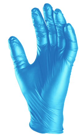 Manusi din nitril - Manusi din nitril nepudrate Coverguard EURO-ONE BLUE NITRILE 35 1NITL35, unica folosinta, 240mm, 100buc/cutie