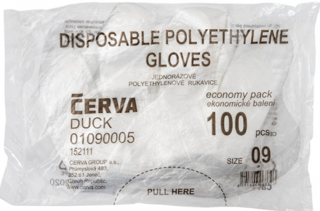 Manusi din polietilena Cerva DUCK, unica folosinta, 100 buc [1]