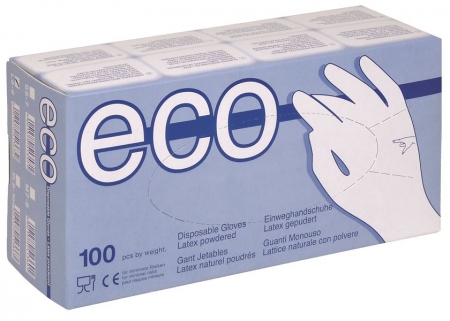Manusi de protectie - Manusi latex pudrate ECO
