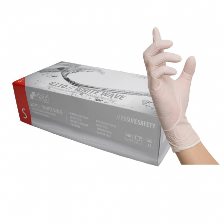 Manusi din nitril - Manusi nitril nepudrate Nitras WHITE WAVE, 100buc