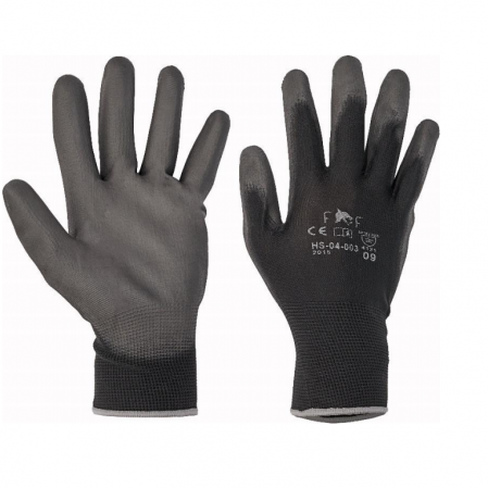 Manusi de protectie impregnate cu POLIURETAN - Manusi de protectie Fridrich HS-04-003 BUNTING BLACK ECO, impregnate in poliuretan