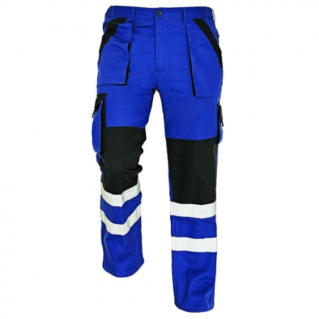 Pantaloni talie reflectorizanti - Pantaloni de lucru cu benzi reflectorizante Cerva MAX REFLEX, 100% bumbac, 240 gr/mp