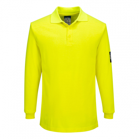 Tricouri ignifuge - Tricou polo cu maneca lunga Portwest FR805 Modaflame KNIT FR, 60% modacrilic, 39% bumbac, 1% fibra de carbon, 210 gr/mp