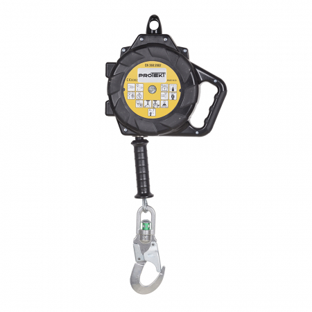 Opritor de cadere retractabil cu cablu de otel Protekt CR250 V-10, cu carabiniera AZ002ASI [2]